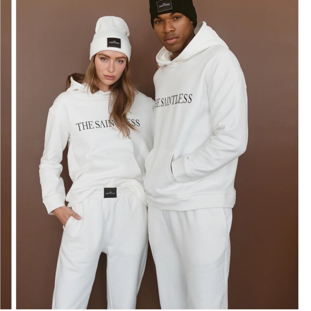 For The Saint ORIGINAL UNISEX JOGGER WHITE size Medium